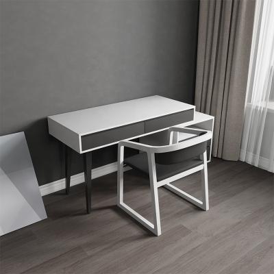 China Environmental Friendly Material Modern Student Computer Study Desk White Wooden Table Chair for sale