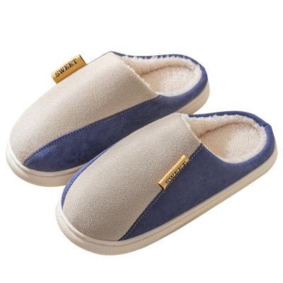 China 2021 New Arrivals Blurred Logo Winter House Slippers Durable Custom Made Winter Adult Men's Anti-Slippery Slippers Manufacturers for sale