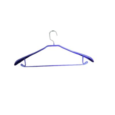 China Behind Doors/On the Walls Soaked Plastic Shoulder Non-slip Seamless Width Adult Metal Hanger Soaked Plastic Hanger for sale