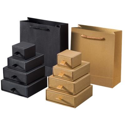 China Online Recycled Materials Shop Hot Selling Jewelry Gift Boxes Paper Jewelry Packaging Box Kraft Paper Cardboard Accept OEM Ruisen Packaging Items for sale