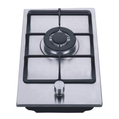 China Hotel 30cm Single Bunrer Built In Gas Stove CKD SKD Stainless Steel Panel for sale