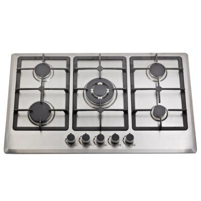 China Hotel CKD Built In Gas Cooker With 5 Burner Cast Iron Grill for sale