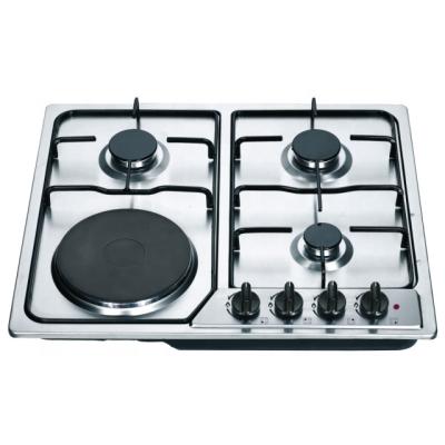 China Hotel 3 Gas 1 Electric Built In Electric Gas Stove Burner for sale