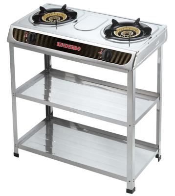 China Luxury two burner gas stove with shelf for sale