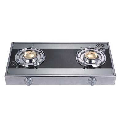 China Household Stainless Steel Pan Support Two Burner Camping Gas Cooker for sale