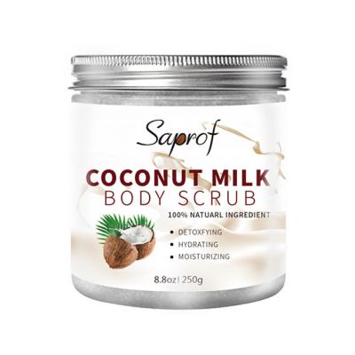 China Natural Exfoliator Moisturizing Coconut Scrub Organic Anti Cellulite Peel Whitening Coconut Milk Body Scrub for sale