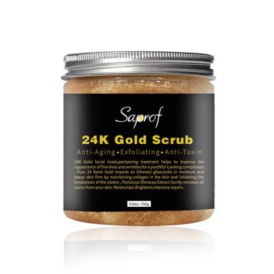 China Exfoliator OEM Pure 24K Gold Scrub By White Naturals Moisturizing Face Body Exfoliate With Anti Aging Properties Removes Dead Skin Cells for sale