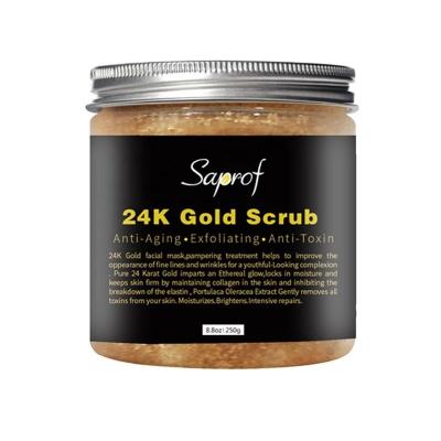 China Exfoliator Private Label Exfoliating Body Scrub 8.8OZ With 24 Karat Gold for sale