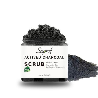 China Exfoliator Skin Care Exfoliating Body Facial Black Scrub Natural Organic Bamboo Activated Charcoal Scrub for sale