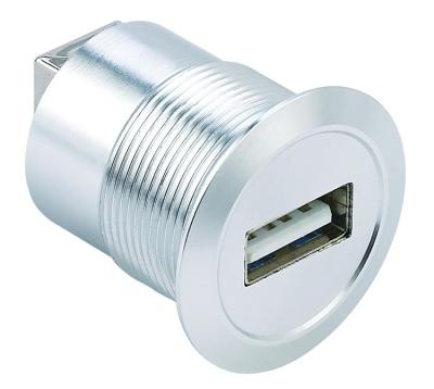 China Mounting Metal USB2.0 A Female To USB B Female Connector 22mm Diameter for sale