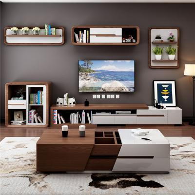 China (Size)Wholesale Price Modern Adjustable Wooden With Glass Top TV Stand For Living Room Furniture TV Cabinet for sale