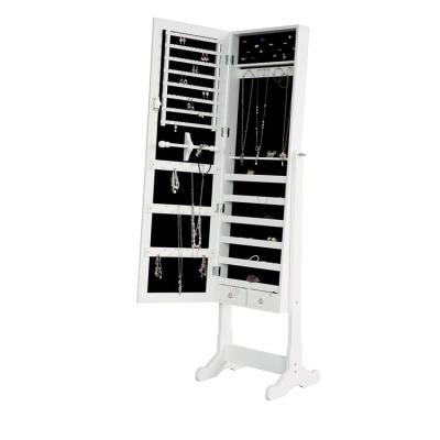 China (Size) Standingr Adjustable Household Furniture Jewelry Cabinet Hot Sale Mirrored White Vertical Spot for sale