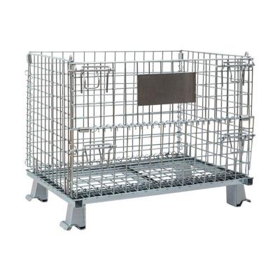 China Chiina Folding Supplier Customized Large Wire Metal Folding Mesh Lid Roll Container For Folding Storage for sale