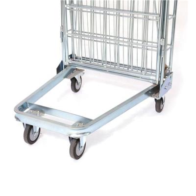 China Hot Selling Folding Galvanized Trolley Roll Cage Container Wire Mesh Container Roll Cage Trolley For Logistics for sale