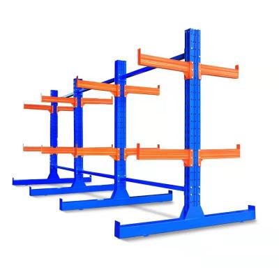 China Industrial Cantilever Storage Rack Two Sides 4 Layers Long Arm Cantilever Rack Double Sided Metal Cantilever Rack for sale