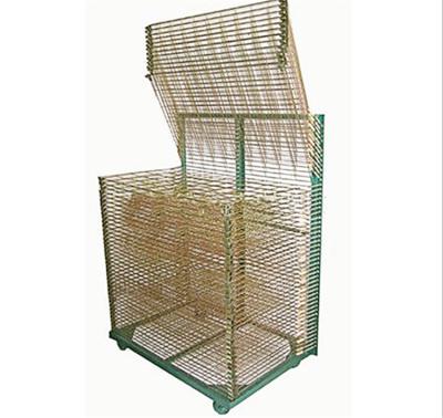 China Corrosion Protection Chrome Multilayer Galvanized High Quality Industrial Mesh Drying Rack with 4 Wheels for D-ring for sale