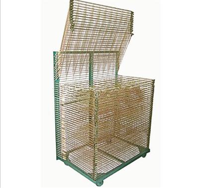 China High Quality Galvanized Corrosion Protection Powder Coating Silk Screen D-ring Rack Printing D-ring Rack Paper Drying Rack With 4 Wheels for sale