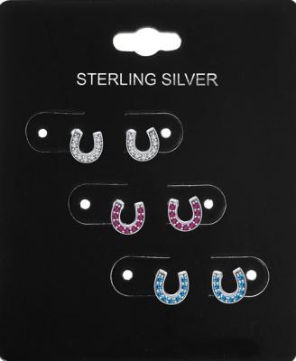 China CLASSIC Lucky Horseshoe Stud Earring Horse Shoe Earring Sets Equestrian Jewelry Gift for Kids for sale