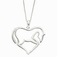 China Silver Vintage 925 Sterling Silver Equestrian Necklace, 925 silver horse necklaces, jewelry 925 silver western pendants for sale