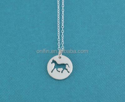 China Silver Little Girl's Horse Necklace in Sterling Silver for sale