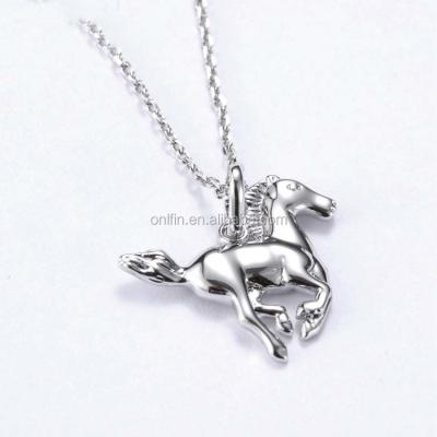 China 925 Sterling Silver Horse's Necklace Western Equestrian Pendant Stock Jewelry for sale