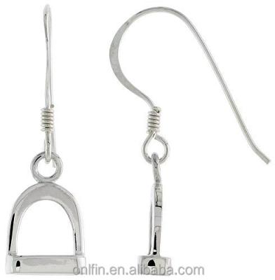 China Sterling Silver Stirrup Drop Earrings silver 14 mm hook stirrup earring for sale