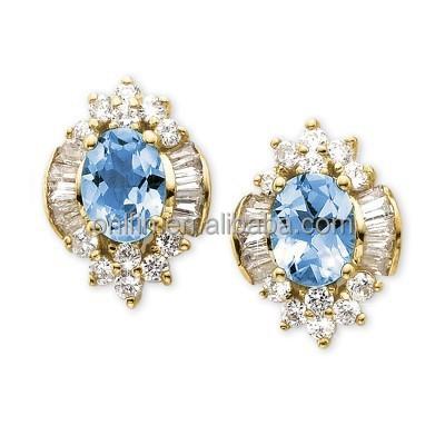 China Wholesale Genuine Blue Topaz Sterling Silver Stud Earring from Alibaba Jewelry for sale