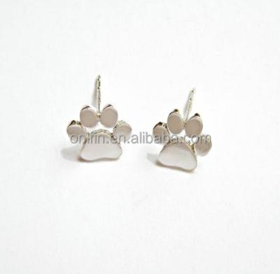 China Fashion Alibaba China Fashion 925 Sterling Silver Dog Paw Print Paw Print Stud Earring Silver New Product for sale