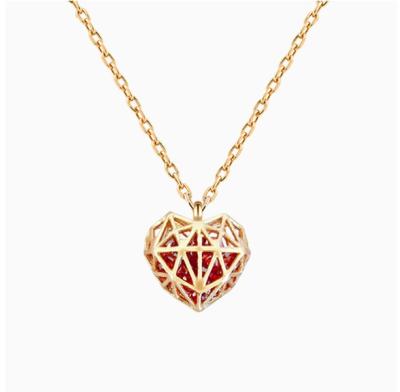 China New Trendy FASHION Heart Shape Birthstone Filigree Necklace in Sterling Silver for sale