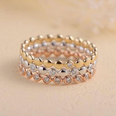 China Antique 925 Silver China CZ Ring Stackable Ring Set, 3PCS Stackable Ring Sets for sale