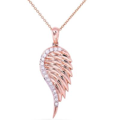 China Fashion Factory Price 925 Sterling Silver Angel Wings Necklace Angel Wings Pendant Angel Wings Jewelry for sale