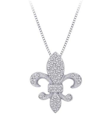 China 925 Silver Plated Fleur De Lis Necklace Jewelry for sale