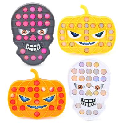 China 2021 Educational Toy Halloween Pumpkin Lantern Toys Silicone Pop Sensory Squeeze Bubbles Toy Pop Fidget Toy Halloween for sale