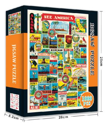 China Notebook& Jigsaw 2021 educational toys children's Amazon goods jigsaw puzzle latest design plastic jigsaw puzzle 1000 pieces 1000 pieces for sale