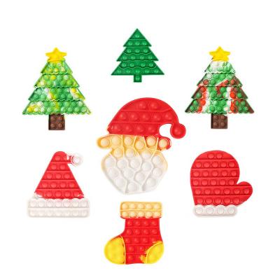 China 2021 Christmas New Arrivals Christmas Bubble Silicone Push Button Push Noise Stirring Person Christmas for sale