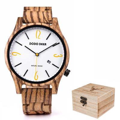 China Hot Sale Date Style Quartz Strap Clock Automatic Minimalist Wooden Women Men's Natural Wooden Watch Digital Wooden Watch for sale