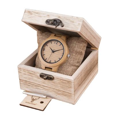 China Water Resistant 1 Piece Dropshipping Custom Logo Casual Charming Wooden Bamboo Watch for sale