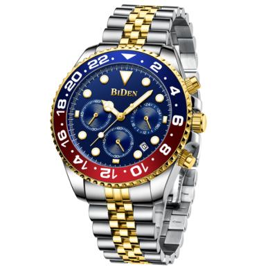 China BIDEN 0037 Water Resistant Sports Casual Watches For Men Blue Top Brand Wristwatch Man Steel Band Luxury Military Relogio Masculino for sale