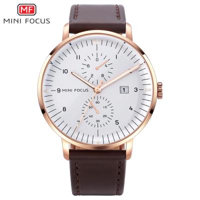 China Water Resistant 2019 New Mini Focus Men Quartz Analog Watches New Fashion&Casual Leather Band Watch Watch Auto Date for sale