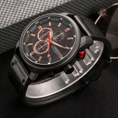 China Best selling automatic date curren 8291 men's new six-pin calendar watch waterproof watch for sale