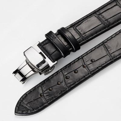 China Wholesale Popular Custom 22mm Leather High Quality Italian Calfskin Watch Band Genuine Leather Watch Straps for sale