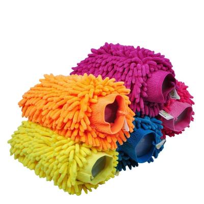 China Hypoallergenic Coral Soft Microfiber Car Cleaning Chenille Towel Cloth Glove Wax Detailer Car Wash Sweep Auto Cleaning Tools Sweep for sale