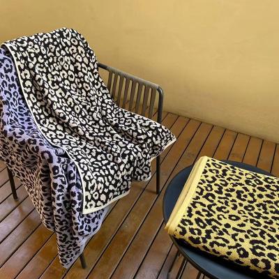 China Sexy Embroidery Jacquard Fashion Women Leopard Microfiber Cotton Face Towels Absorption Beach /70*140CM Hair Face Towel Set for sale