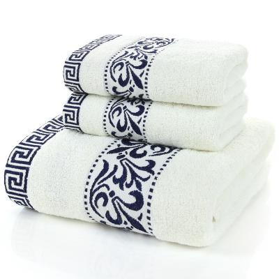 China OEM Bath Towel Set Cotton Hypoallergenic Soft 3 Pieces Super Absorbent High Quality for sale