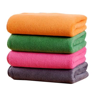 China Super Child Safe Water Absorbent Plain Drying Ultra Fine Microfiber Beach Towel For Hair Salon Used Hotel Towel for sale