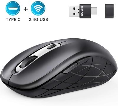 China Jelly Comb USB C Ergonomics 2.4G Quiet Wireless Mice TYPE-C AND 2.4G Computer Silent Wireless Mouse Office WIRELESS MICE for sale