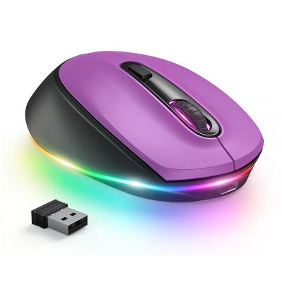 China Rainbow Lights Seenda 800/1200/1600 DPI USB Wireless Mouse Rechargeable Mouse For iPad Android Macbook PC LED Computer Mouse for sale