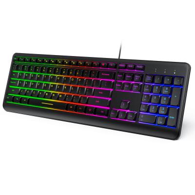 China Seenda Plug and Play Backlit Computer Key Board with Stands Illuminated Keyboards Rainbow Backlight USB Keyboard Wired Gaming Keyboard for sale