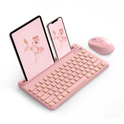 China Jelly Comb Wireless Illuminated Backlit Waterproof Keyboard Mouse Pink BT Multi-Device Combo Keyboard and Mouse for sale