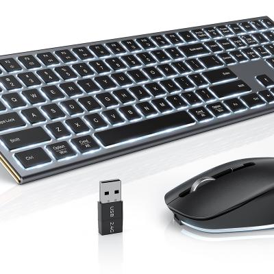 China Type-C and 2.4G Wireless Connection New RGB Wireless Keyboards and Mouse with Combo Backlit Rechargeable Silent Normal Keyboard Mouse for sale